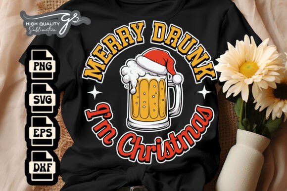 Christmas Merry Drunk I m Funny Beer SVG Graphics and Crafts
