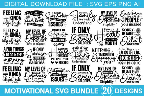 Funny Motivational Svg Bundle: Graphics and Crafts Review