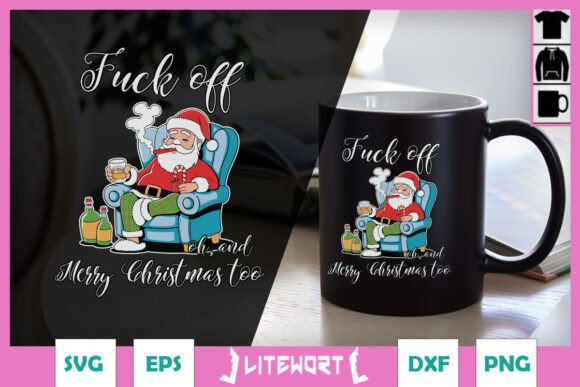 Merry Christmas Too Funny Santa SVG Graphics and Crafts