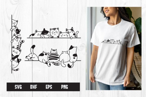 Peeking Cats SVG, Funny Cute Cat Svg Graphics and Crafts