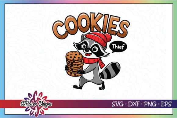 Raccoon Cookies Thief Funny Xmas SVG Graphics and Crafts