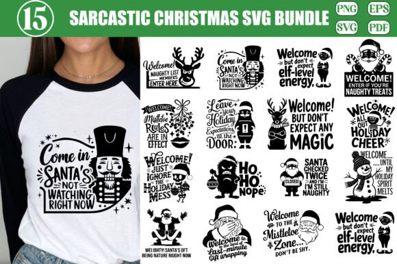 Trendy Funny Christmas Svg Bundle: Graphics for Crafts