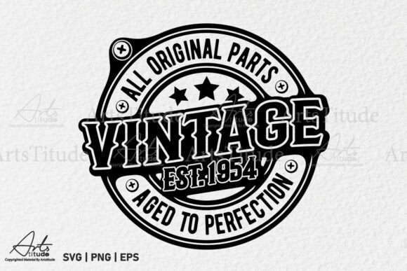 VINTAGE 1954 SVG Funny Birthday SVG PNG Graphics and Crafts