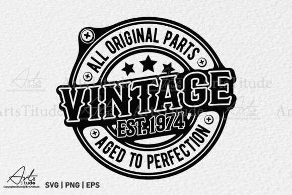 VINTAGE 1974 SVG, Funny Birthday SVG PNG Graphics and Crafts Review