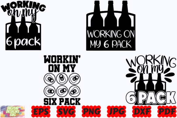 Working on My Six Pack SVG Funny Beer Graphics and Crafts Review